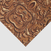 Rustiek bruin leer bewerkt tissuepapier (Detail)