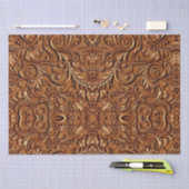 Rustiek bruin leer bewerkt tissuepapier (Craft)