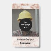 Rustiek Bruin Marmer ID Badge (Voorkant)