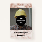 Rustiek Bruin Marmer ID Badge (Voorkant)