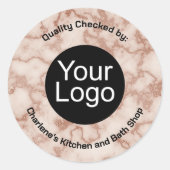 Rustiek Bruin Marmer Ronde Sticker (Voorkant)