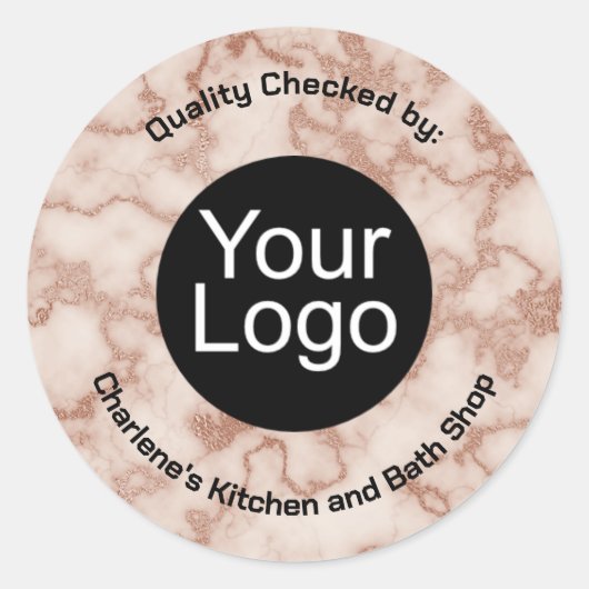 Rustiek Bruin Marmer Ronde Sticker (Voorkant)