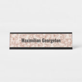 Rustiek Bruin Marmer voor hem Bureau Naambordje (Voorkant)