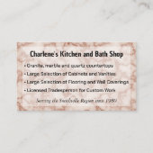 Rustiek Bruin Marmer voor Keuken Remodelling Shop Visitekaartje (Voorkant)