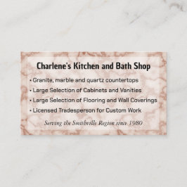 Rustiek Bruin Marmer voor Keuken Remodelling Shop Visitekaartje