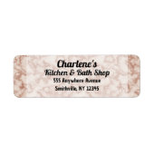 Rustiek Bruin Marmeren Terugkeeradreslabel Etiket (Voorkant)