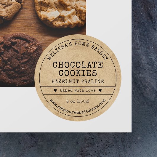 Rustiek  Bruin Papier Cookies Bakkerij Label