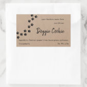 Rustiek bruin papier hond poot pad doggie cookie rechthoekige sticker (Tas)