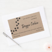 Rustiek bruin papier hond poot pad doggie cookie rechthoekige sticker (Envelop)