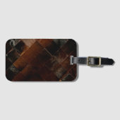 Rustiek Bruin Patchwork Koeienhuid Bagagelabel (Voorkant (horizontaal))