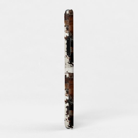 Rustiek Bruin Patchwork Koeienhuid Case-Mate iPhone Case (Achterkant/rechts)