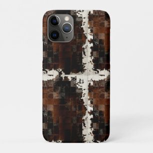 Rustiek Bruin Patchwork Koeienhuid Case-Mate iPhone Case