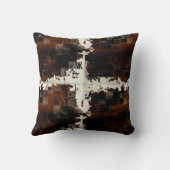 Rustiek Bruin Patchwork Koeienhuid Kussen (Achterkant)