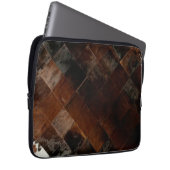 Rustiek Bruin Patchwork Koeienhuid Laptop Sleeve (Voorkant Rechts)
