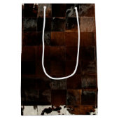 Rustiek Bruin Patchwork Koeienhuid Medium Cadeauzakje (Achterkant)