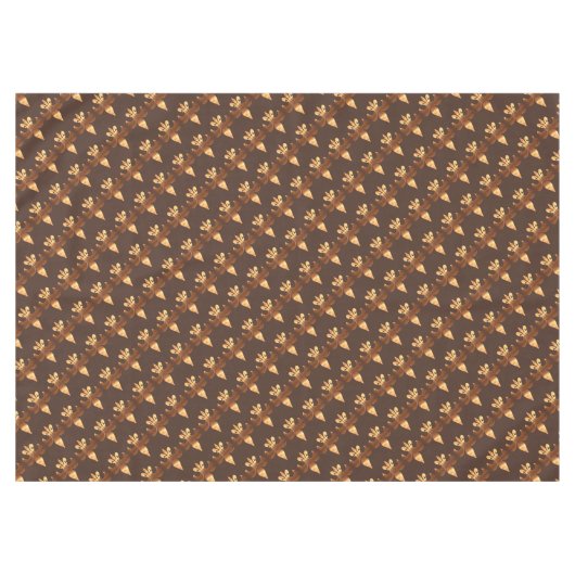 Rustiek bruin patroon Fleur-de-Lis Tafelkleed (Voorkant (Horizontaal))