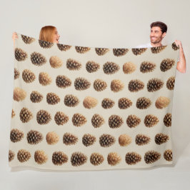 Rustiek Bruin Pine Kegelpatroon Winter Patroon Fleece Deken