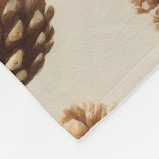 Rustiek Bruin Pine Kegelpatroon Winter Patroon Fleece Deken (Hoek)