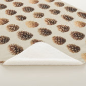 Rustiek Bruin Pine Kegelpatroon Winter Patroon Sherpa Deken (3/4)