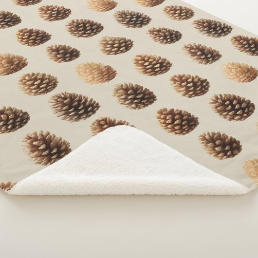 Rustiek Bruin Pine Kegelpatroon Winter Patroon Sherpa Deken (3/4)