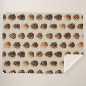 Rustiek Bruin Pine Kegelpatroon Winter Patroon Sherpa Deken (Voorkant (horizontaal))