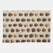 Rustiek Bruin Pine Kegelpatroon Winter Patroon Theedoek (Horizontaal)