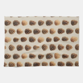 Rustiek Bruin Pine Kegelpatroon Winter Patroon Theedoek