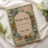 Rustiek bruin sinaasappel gouden munt bloemen Beda Kaart