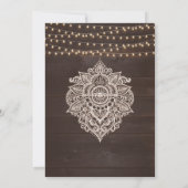 Rustiek Bruin String Light Save the Date Kaart (Achterkant)