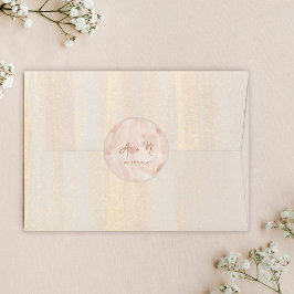 Rustiek Bruin Terracotta Script Monogram Bruiloft Ronde Sticker