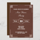 Rustiek Bruin Versierd Kerstmis Nieuwjaar Kaart (Voorkant / Achterkant)