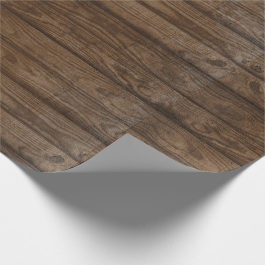 Rustiek bruin verweerd boerderij hout patroon cadeaupapier (Hoek)