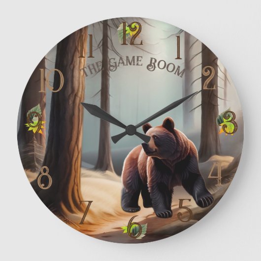 Rustiek Bruin waterverf Groot Beer Grote Klok (Voorkant)