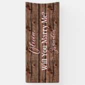 Rustiek Bruin Weathered Faux Wood Voorstel Spandoek (Verticaal)