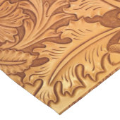 Rustiek bruin western land bewerkt leder korte tafelloper (Hoek)