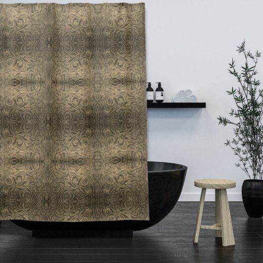 Rustiek bruin western landleer patroon douchegordijn