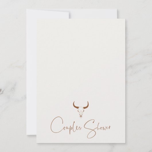 Rustiek Bruin Western Paar Douche Bruid Kaart (Achterkant)