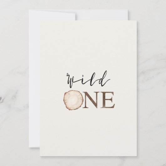 Rustiek Bruin wild One Boys Woodland 1e Verjaardag Kaart (Achterkant)