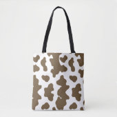 Rustiek Bruin & Wit Koe Print Land Western Tote Bag (Voorkant)