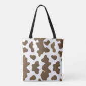 Rustiek Bruin & Wit Koe Print Land Western Tote Bag (Achterkant)