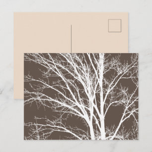 Rustiek Bruin Witte Boom Branches Briefkaart