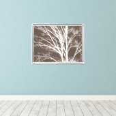 Rustiek Bruin Witte Boom Branches Canvas Afdruk (Insitu (Houten vloer))