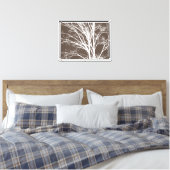 Rustiek Bruin Witte Boom Branches Canvas Afdruk (Insitu (Slaapkamer))