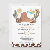Rustiek Bruin Yea Haw Kleine Cowboy Baby shower Kaart (Voorkant)
