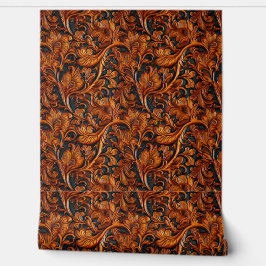 Rustiek Bruin zwart bewerkt leer Behang