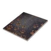 Rustiek Bruin Zwart Paw Patroon Tegeltje (Zijkant)