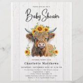 Rustiek Budget Bloemen Koe Bruids Douche Invitatio Flyer (Voorkant)