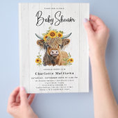 Rustiek Budget Bloemen Koe Bruids Douche Invitatio Flyer (Hand)