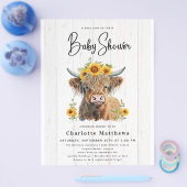 Rustiek Budget Bloemen Koe Bruids Douche Invitatio Flyer (Enkel)