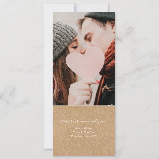 Rustiek budget script Alles in een foto bruiloft Kaart (Achterkant)